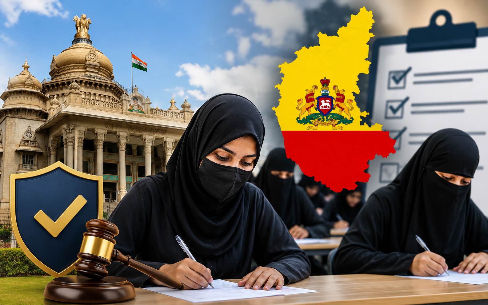 کرناٹک: امیدواروں کو حجاب اور نقاب پہننے کی اجازت