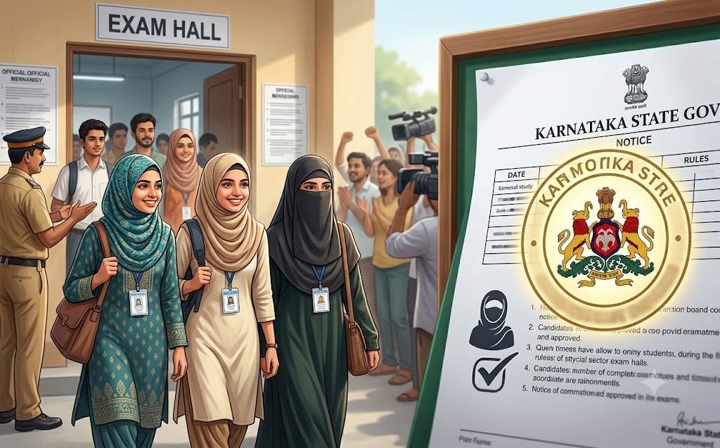 کرناٹک: امیدواروں کو حجاب اور نقاب پہننے کی اجازت، حکومت نے دی وضاحت