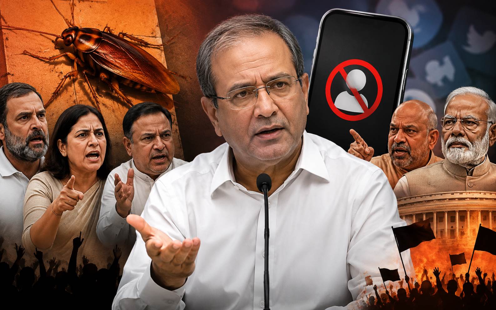 کاکروچ جنتا پارٹی تنازعہ: نلین کوہلی کے اپوزیشن پر سوالات، اکاؤنٹ پر پابندی اور سیاسی ردعمل میں اضافہ