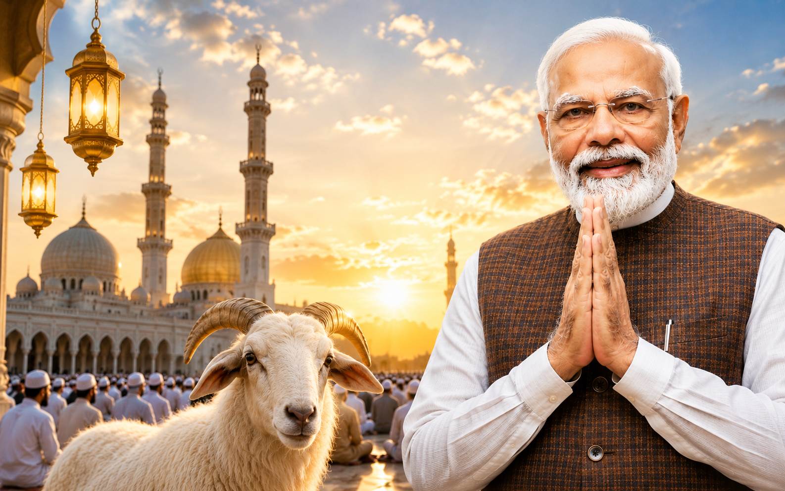 ملک بھر میں مذہبی عقیدت و جوش و خروش کے ساتھ عید الاضحی منائی جا رہی ہے، وزیر اعظم کی تمام ہندوستانی عوام کو مبارکباد