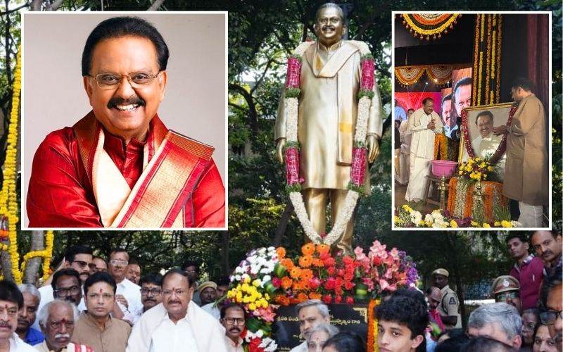 حیدرآباد میں معروف گلوکار ایس پی بالاسبرامنیم کے مجسمے کی نقاب کشائی