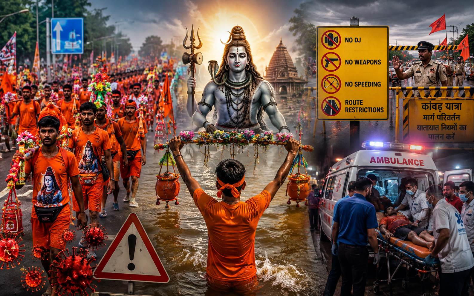 کانوڑ یاترا 2026: عقیدت، انتظامی پابندیاں اور بڑھتے ہوئے ہنگامی واقعات