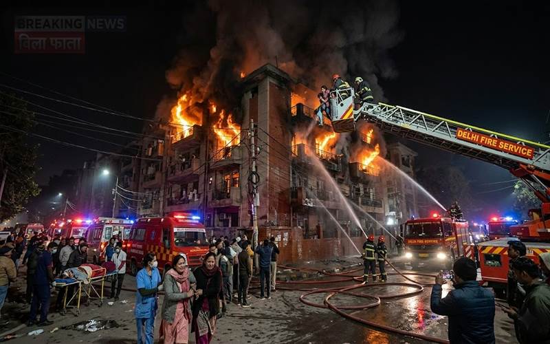 دہلی کے وویک وہار علاقے میں آتشزدگی کا واقعہ ، 9 افراد کی موت 