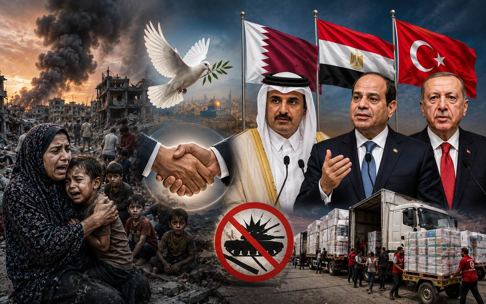 غزہ بحران: قطر، مصر اور ترکی نے فوری جنگ بندی اور انسانی امداد پر زور دیا