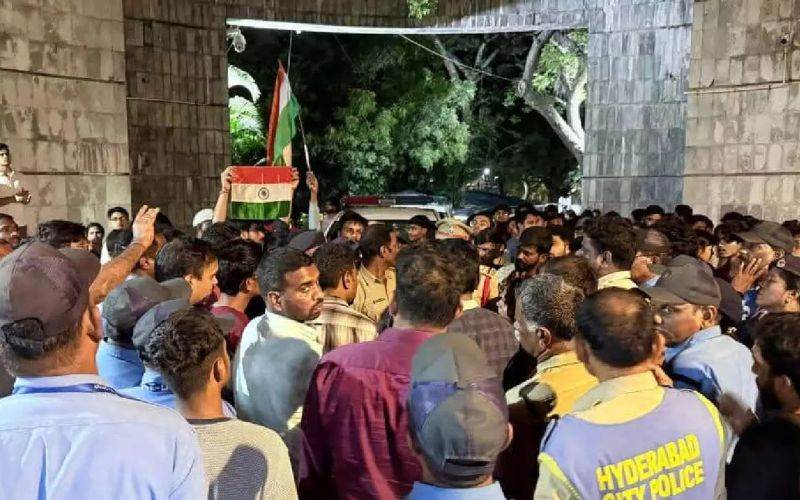  حیدرآباد:فلسطین کی تائید میں ایفلو طلبا کا احتجاج، طلبا پرمقدمہ درج
