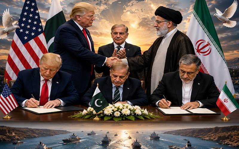 مشرقِ وسطیٰ کشیدگی کے خاتمے کی جانب بڑا قدم، شہباز شریف نے ثالث کے طور پر ایم او یو پر کیے دستخط 