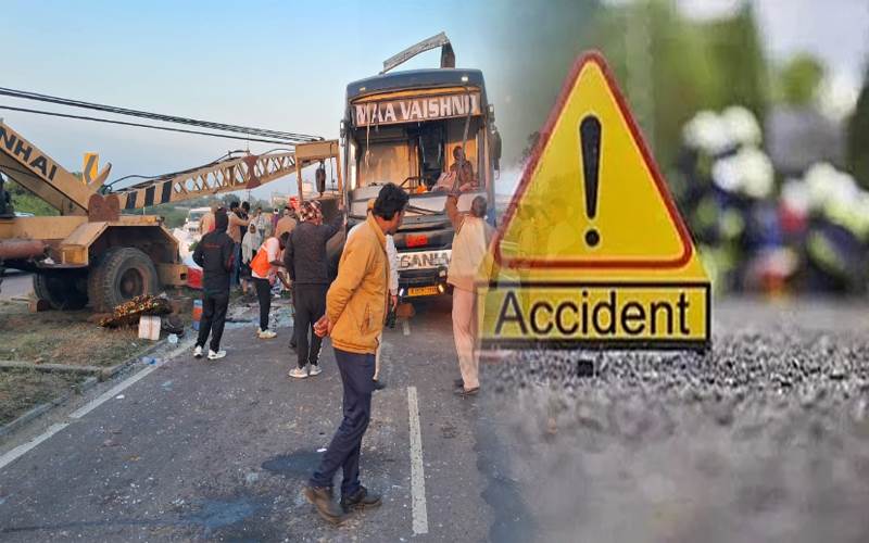 راجستھان کے کوٹہ میں سلیپر بس حادثہ ، کھڑکی سے باہر گرے مسافروں کوٹریلرنے کچلا