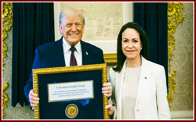 وینزویلا کی اپوزیشن لیڈرماریا ماچاڈو نے اپنا نوبل امن انعام ٹرمپ کو پیش کیا