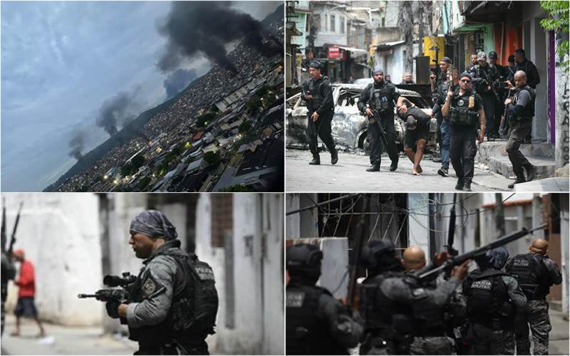 برازیل:منشیات فروشوں کے خلاف پولیس کا بڑا آپریشن،60 منشیات فروش ہلاک