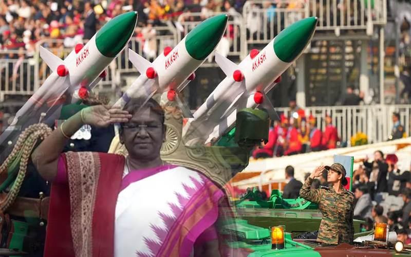 یوم جمہوریہ :ہندوستانی فوجی طاقت کا مظاہرہ،صدر جمہوریہ ہند کودی گئی 21 توپوں کی سلامی 