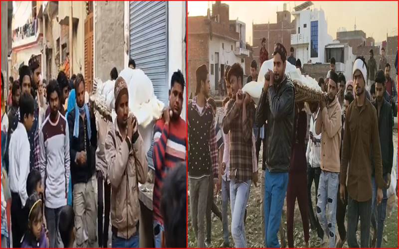 انسانیت کی مثال :مسلم پڑوسیوں نے دی ہندو نوجوان کی ارتھی کو کندھا