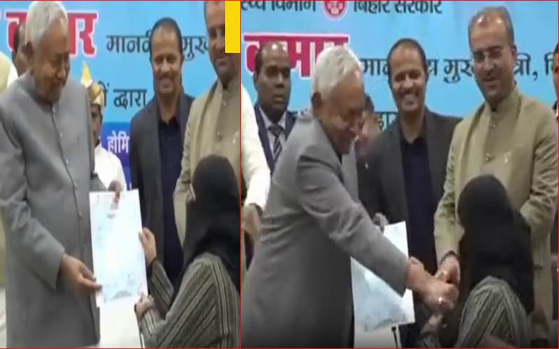 نتیش کمار کی  مسلم خاتون کے ساتھ  نامناسب اور قابلِ اعتراض حرکت، آر جے ڈی کی سخت تنقید