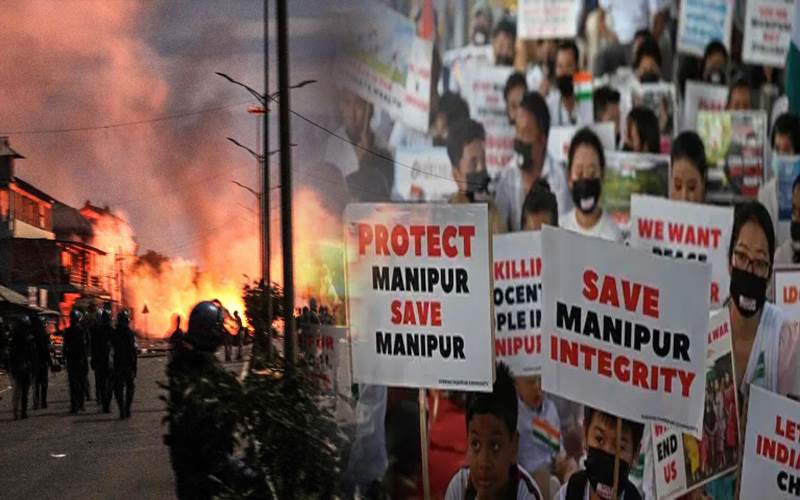 منی پور  میں قائم امن کو توڑنے کی سازش ؛شر پسندوں کاحملہ،2 بچوں کی موت