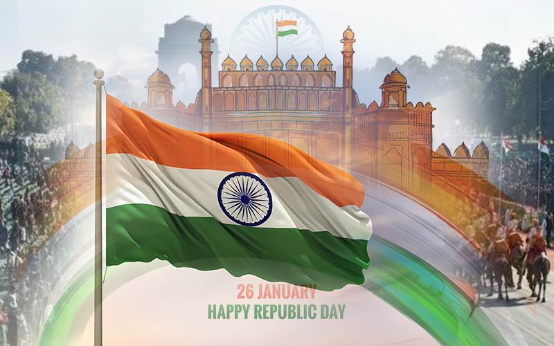 ملک بھر میں77 ویں یوم جمہوریہ  جوش وخروش کے ساتھ منایا جارہا ہے 