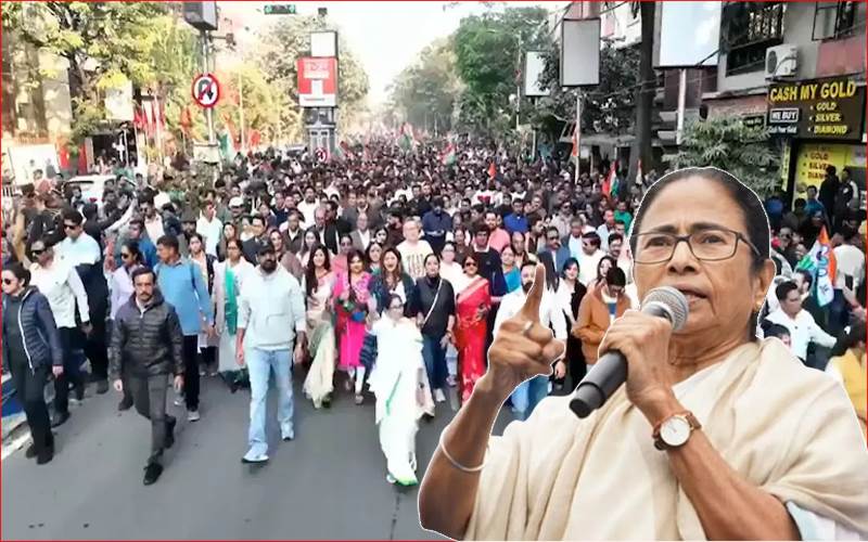 کولکتہ :ای ڈی ریڈ پر بنگال میں ہنگامہ! وزیر اعلی ممتا بنرجی کا احتجاجی مارچ
