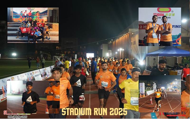 حیدرآباد رنرز سوسائٹی کا گاڈیم اسٹیڈیم رن 2025: 24 گھنٹے کی دوڑ میں جوش، ٹیم اسپریٹ اور کمیونٹی فٹنس کا جشن