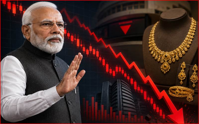وزیر اعظم نریندر مودی کی اپیل کے بعد زیورات سے متعلق کمپنیوں کے شیئرز گر ے