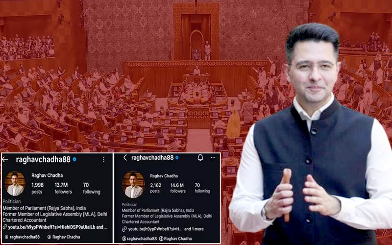 بی جے پی میں شامل ہوتے ہی راگھو چڈھا کی مقبولیت میں کمی 