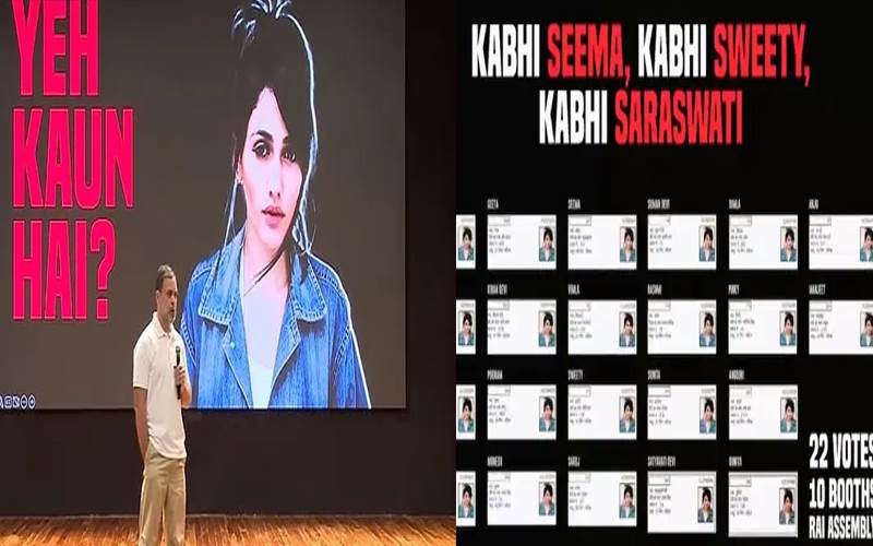 راہل گاندھی کا بڑا الزام: برازیل کی ماڈل نے سوئٹی، رشمٰی اور سنیتا ناموں سے ہریانہ میں 22 بار ووٹ ڈالا